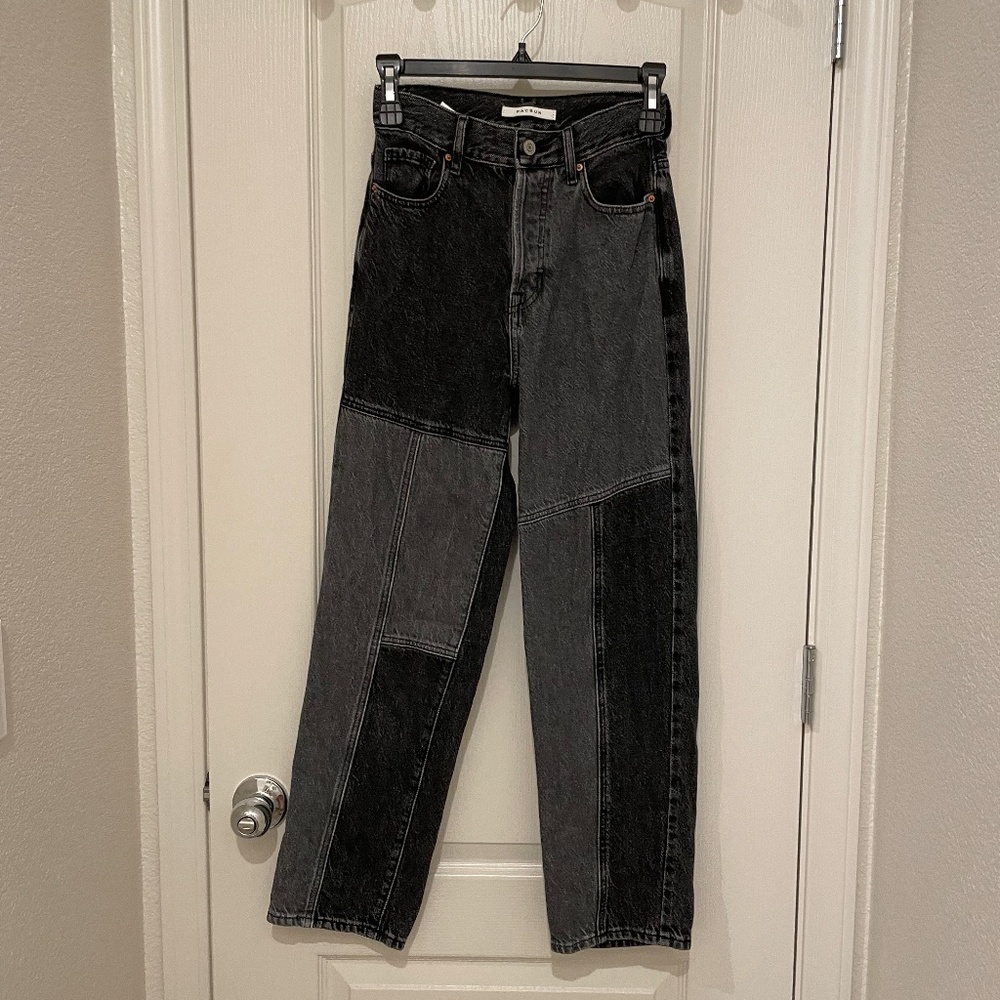 Pacsun: Two-Tone Black High Waisted Straight Leg